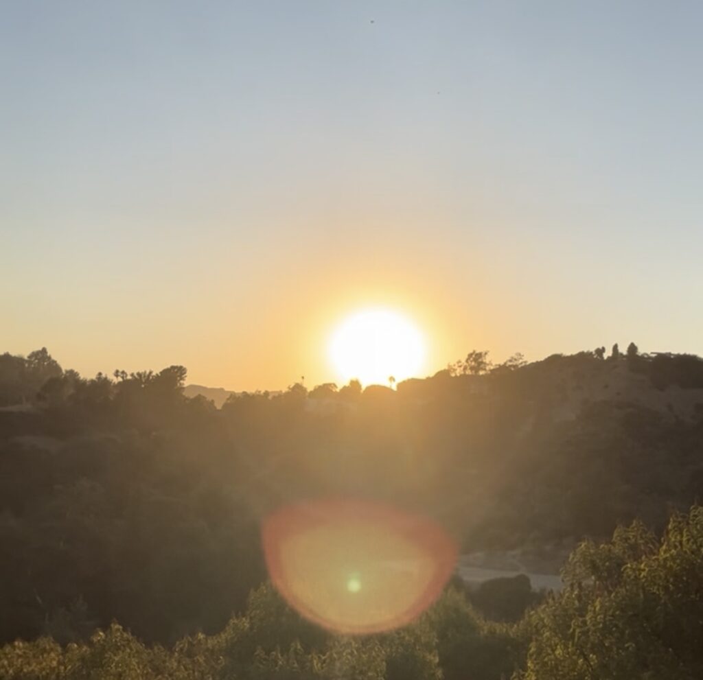 途中の夕日